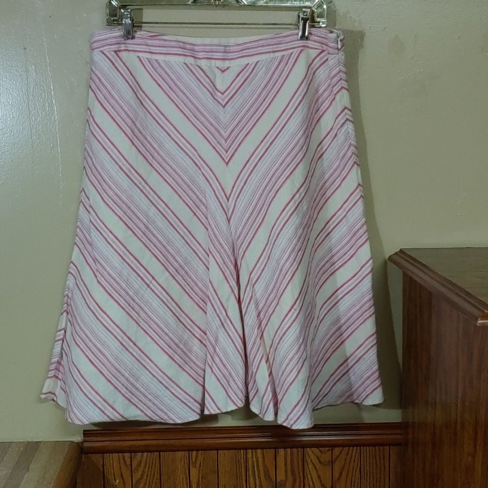 Banana Republic Linen Midi Flare Skirt 10